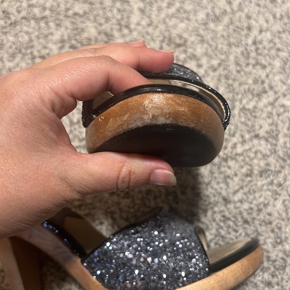 Michael Kors Wooden Platform Glitter Mule Size 5.5M - Picture 5 of 8